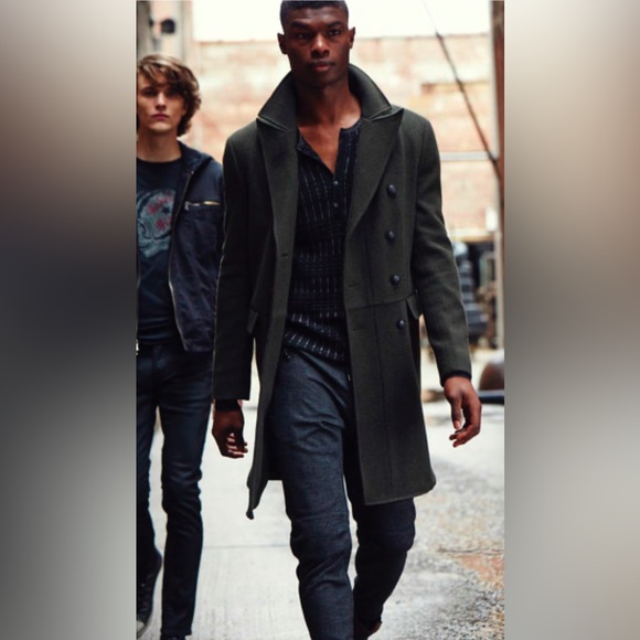 John Varvatos Grey double breasted trench coat. Size small - Picture 3 of 16